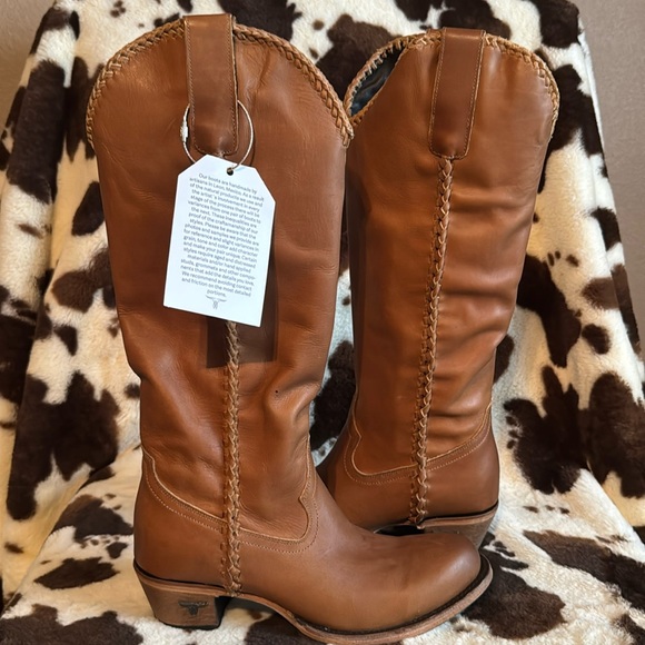 Lane Plain Jane Tan Leather with Decorative Stitching